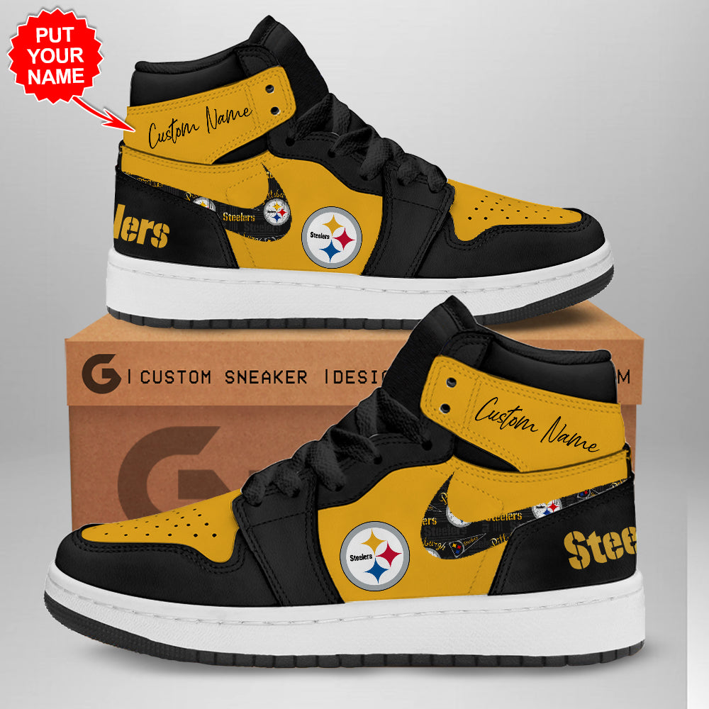 Ideafootwear Pittsburgh Steelers AJ1 High Sneakers Shoes For Men And Women 3