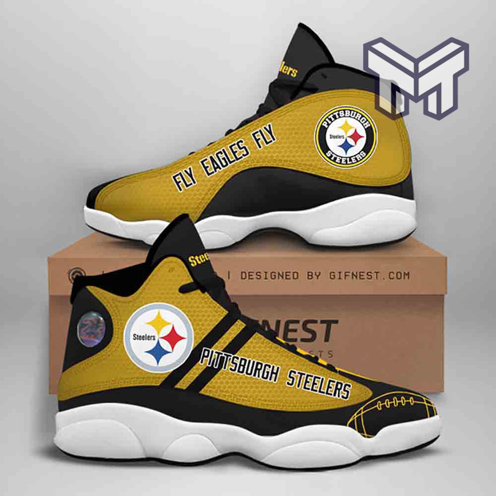 Ideafootwear Pittsburgh Steelers AJ13 Sneakers Shoes For Men And Women 19