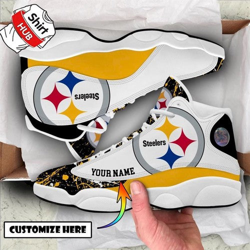 Ideafootwear Pittsburgh Steelers AJ13 Sneakers Shoes For Men And Women 5