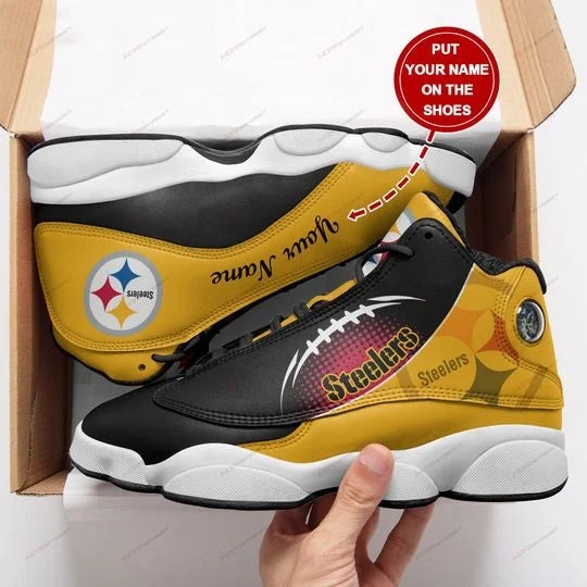 Ideafootwear Pittsburgh Steelers AJ13 Sneakers Shoes For Men And Women 13