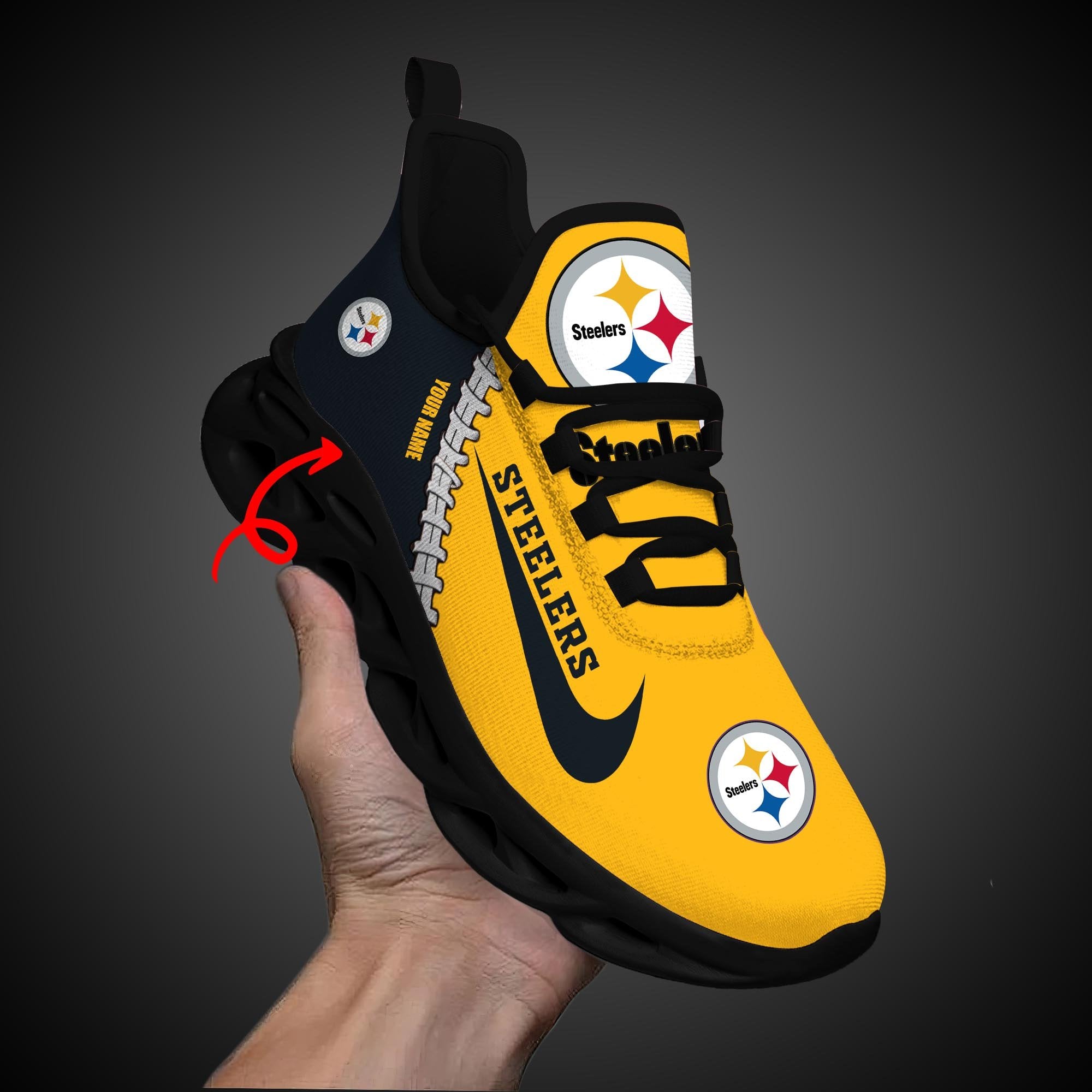 Ideafootwear Pittsburgh Steelers Max Soul Shoes Sneakers For Men And Women 124