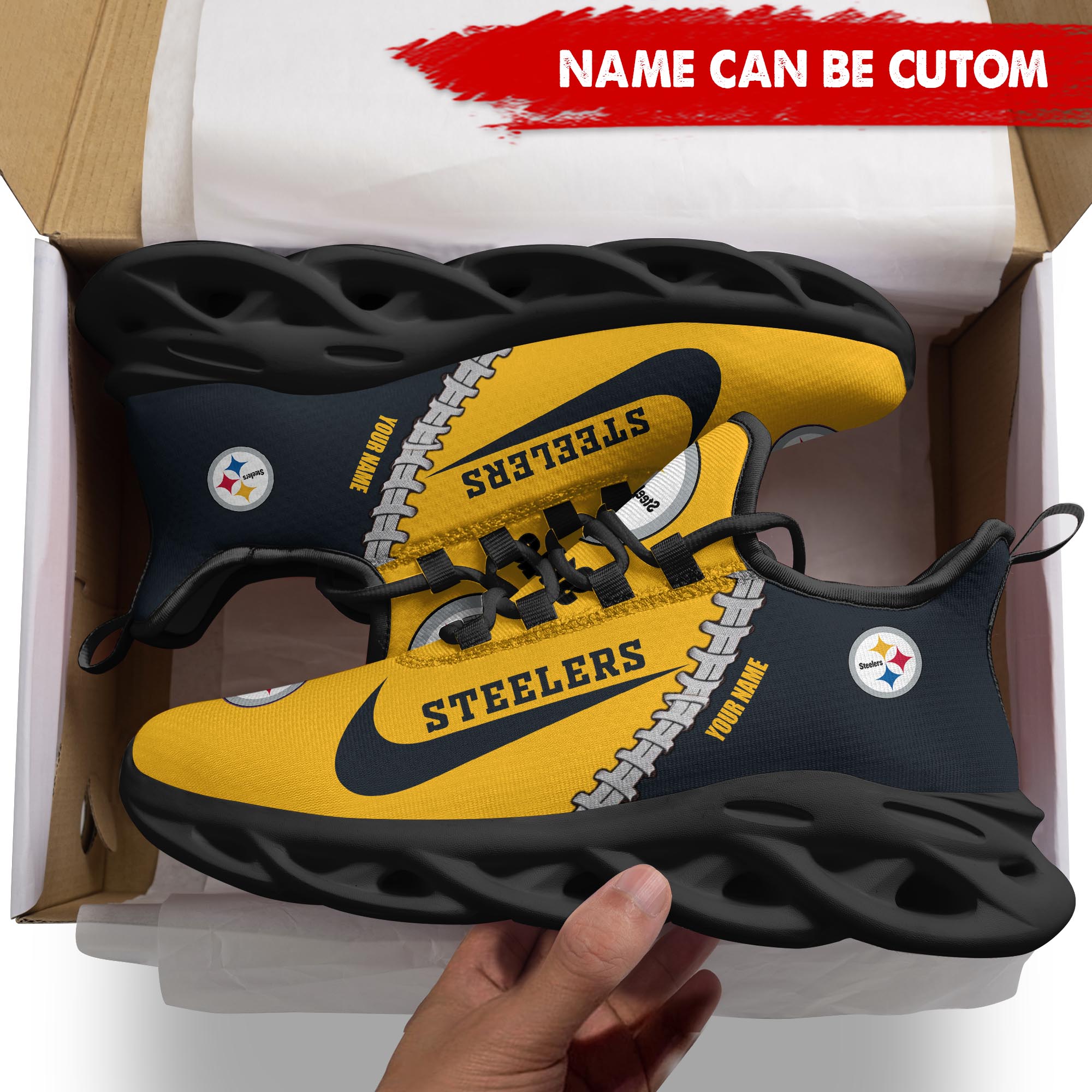 Ideafootwear Pittsburgh Steelers Max Soul Shoes Sneakers For Men And Women 124
