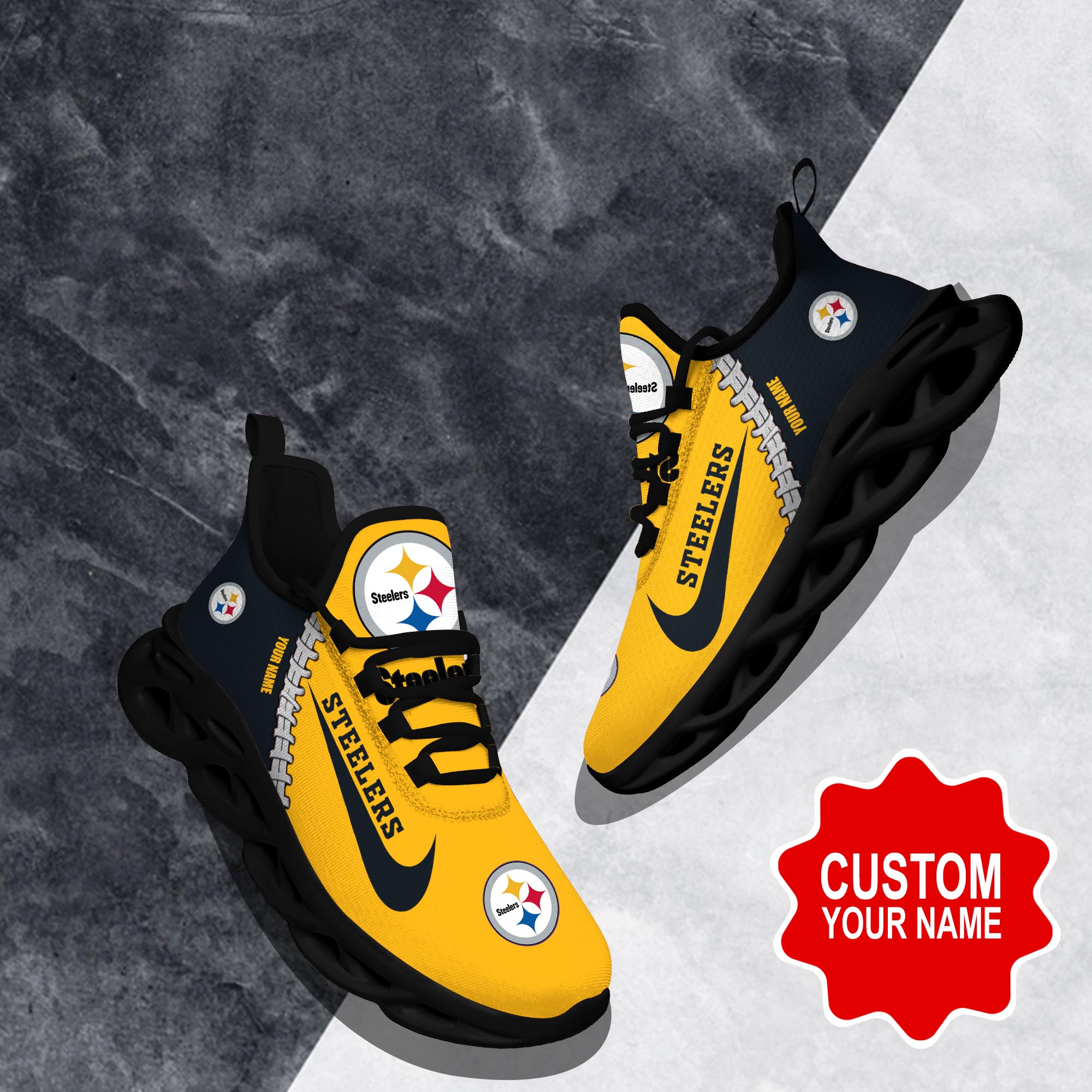 Ideafootwear Pittsburgh Steelers Max Soul Shoes Sneakers For Men And Women 124