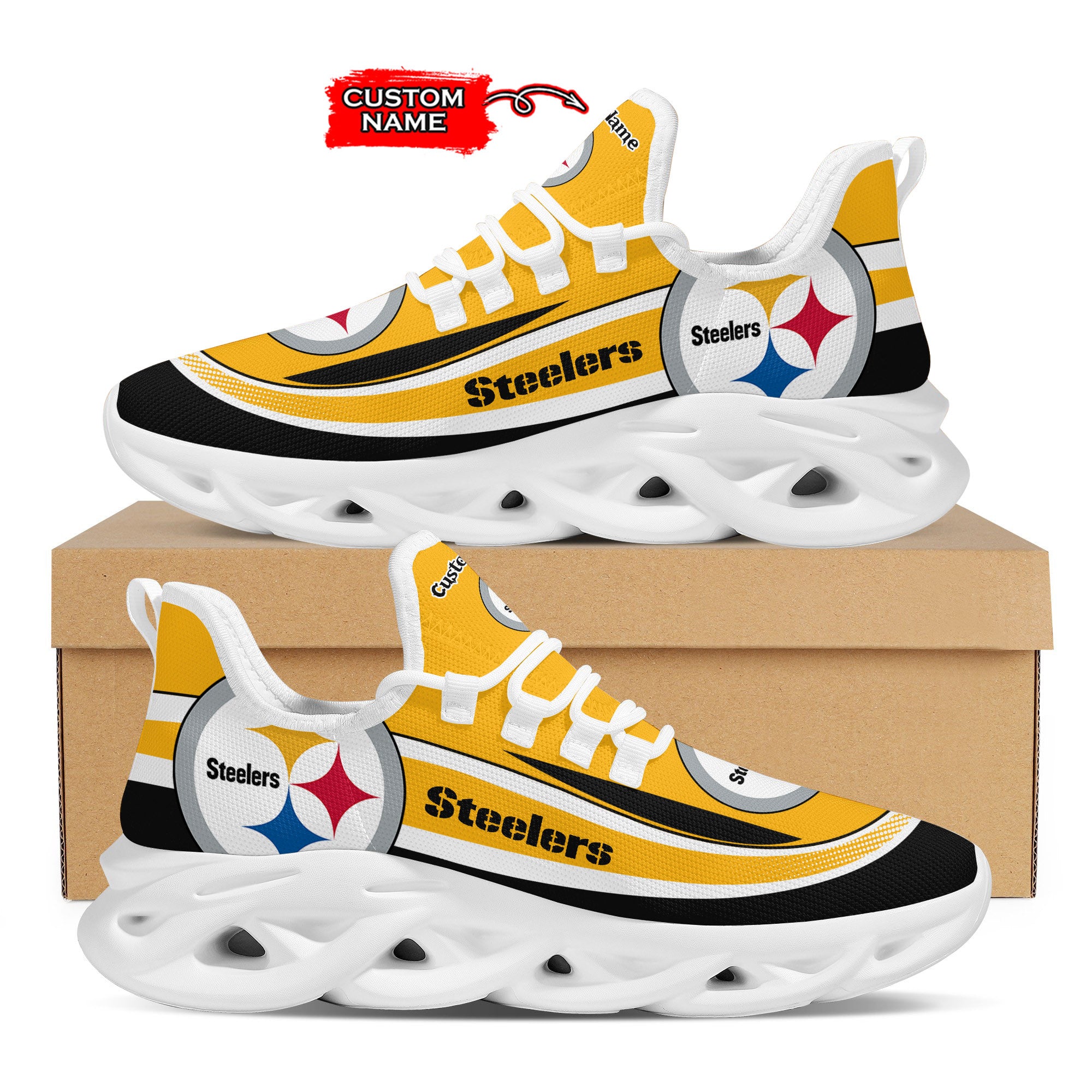 Ideafootwear Pittsburgh Steelers Max Soul Shoes Sneakers For Men And Women 129
