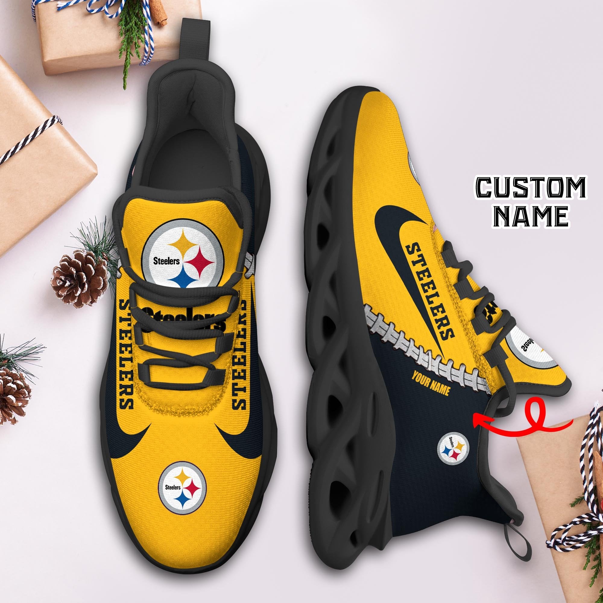 Ideafootwear Pittsburgh Steelers Max Soul Shoes Sneakers For Men And Women 124