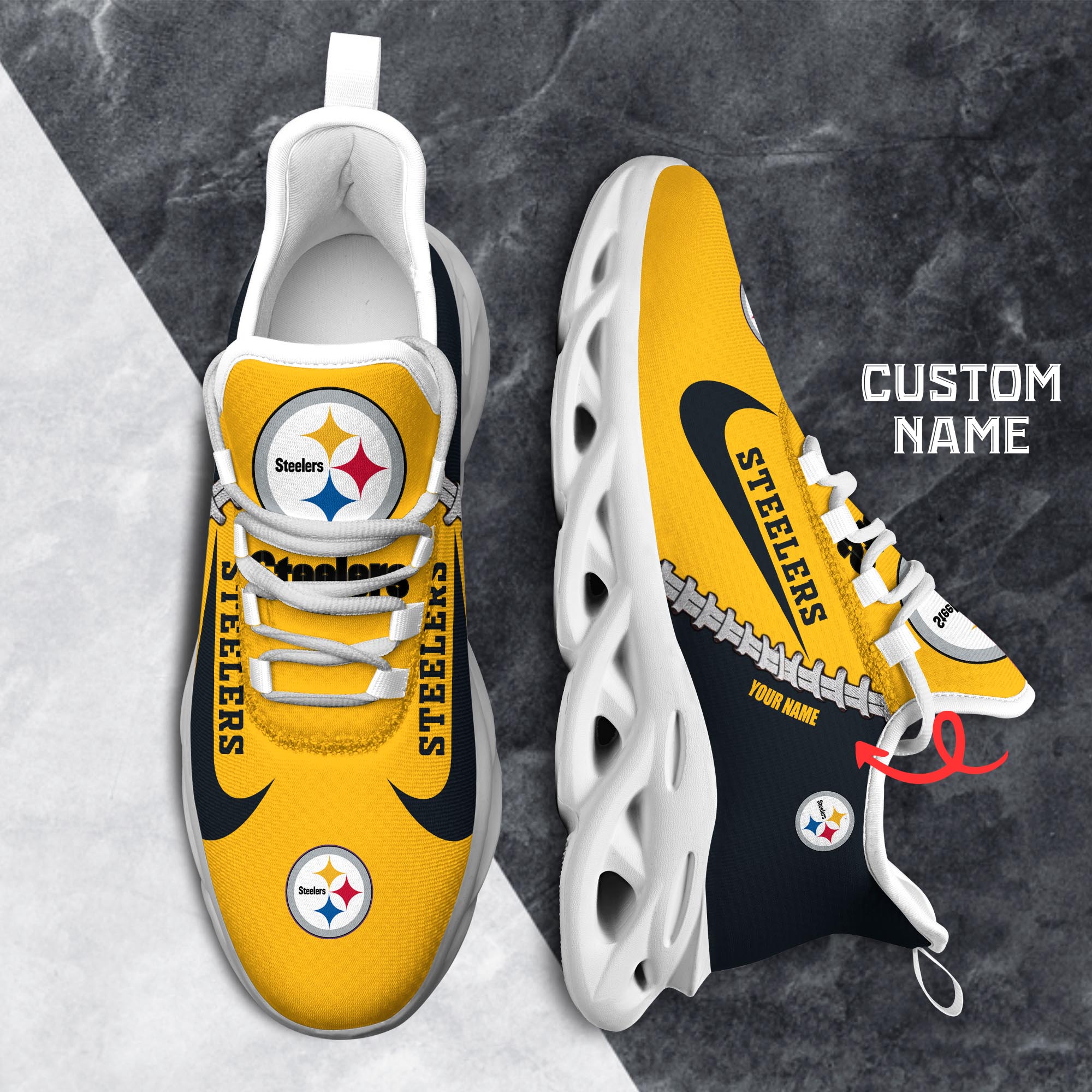 Ideafootwear Pittsburgh Steelers Max Soul Shoes Sneakers For Men And Women 124