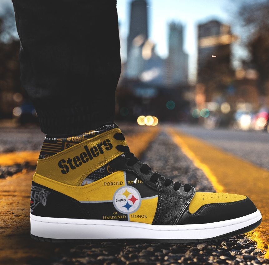 Ideafootwear Pittsburgh Steelers NFL AJ1 High Sneakers Shoes For Men And Women 2
