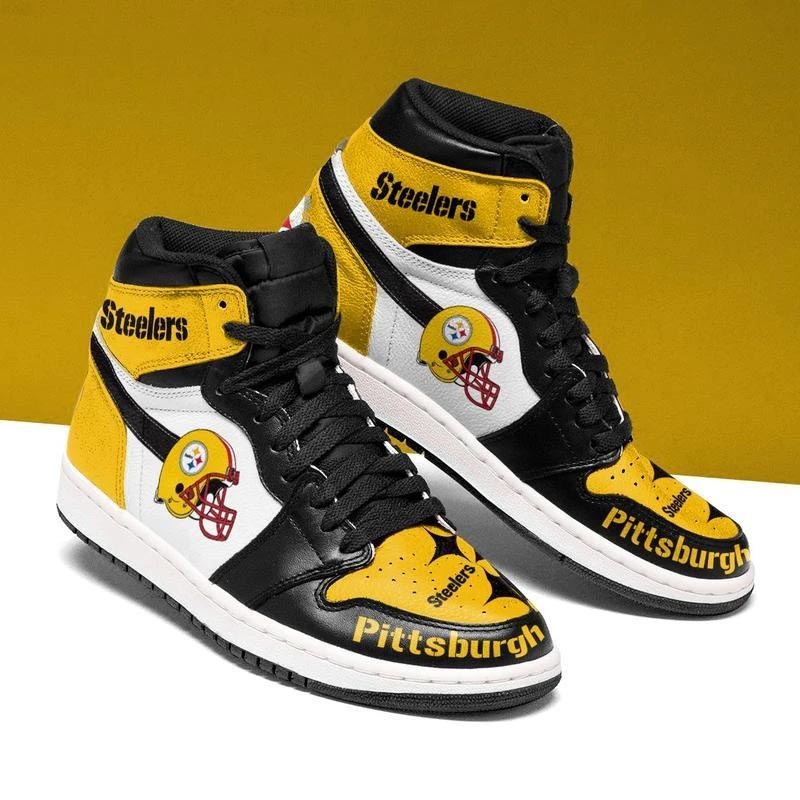 Ideafootwear Pittsburgh Steelers NFL AJ1 High Sneakers Shoes For Men And Women 9