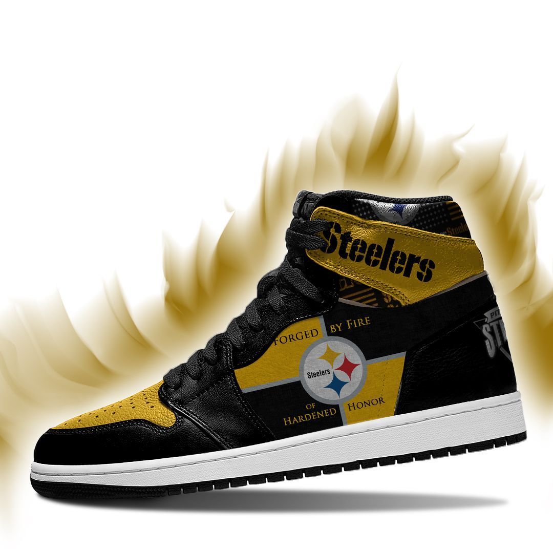 Ideafootwear Pittsburgh Steelers NFL AJ1 High Sneakers Shoes For Men And Women 2