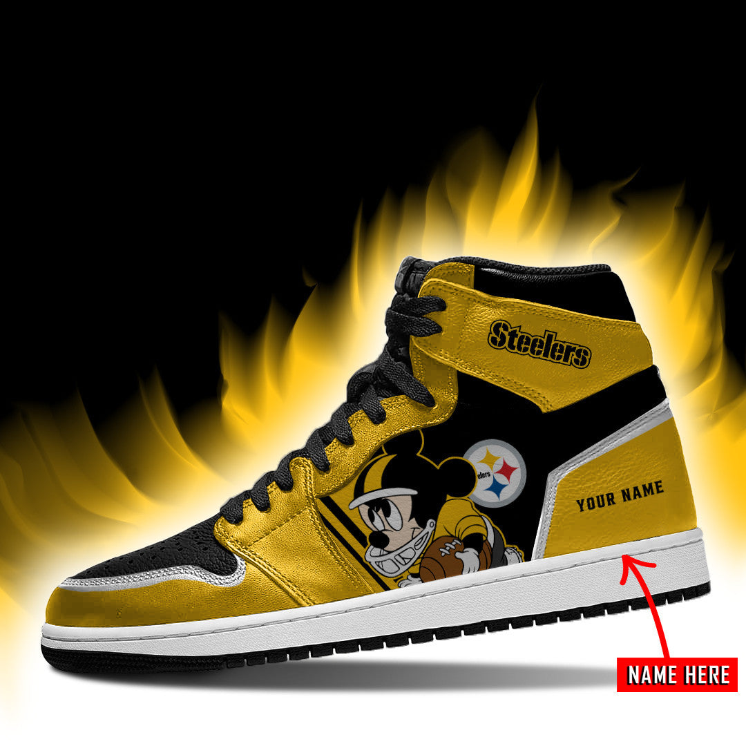 Ideafootwear Pittsburgh Steelers NFL AJ1 High Sneakers Shoes For Men And Women 4