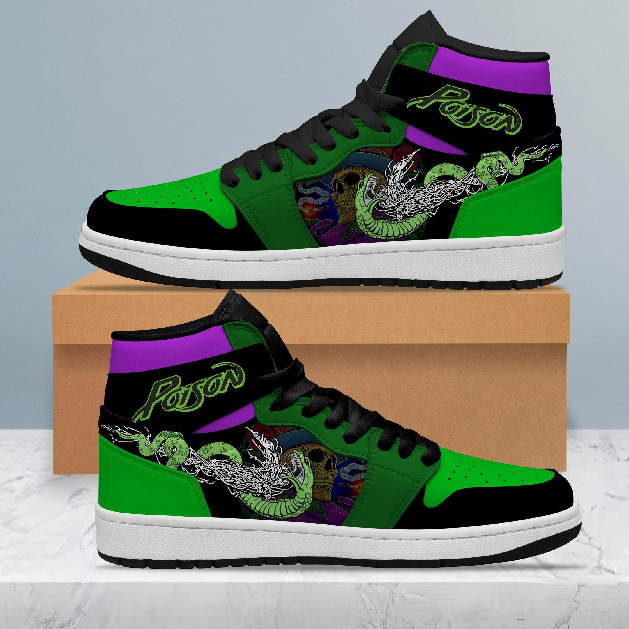 Ideafootwear Poison AJ1 High Sneakers Shoes For Men And Women 1