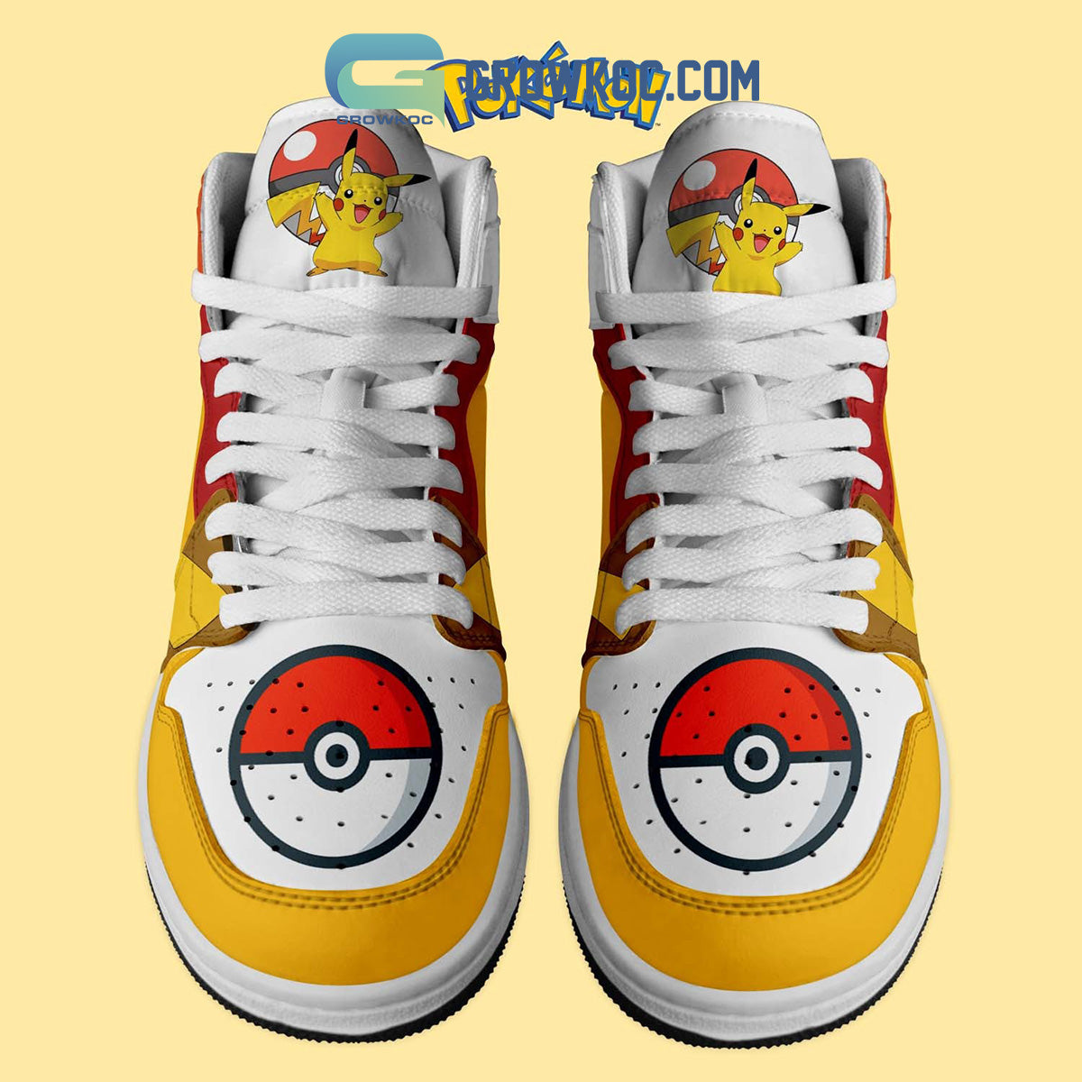 Ideafootwear Pokemon AJ1 High Sneakers Shoes For Men And Women 3