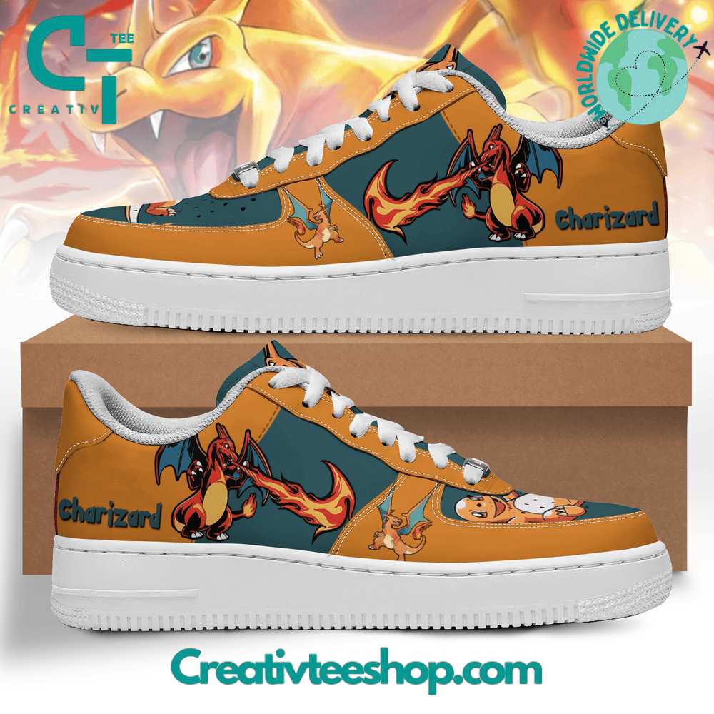 Ideafootwear Pokemon Charizard  Air Low-Top Sneakers Shoes For Men And Women 1