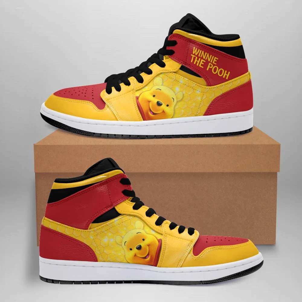 Ideafootwear Pooh AJ1 High Sneakers Shoes For Men And Women 2