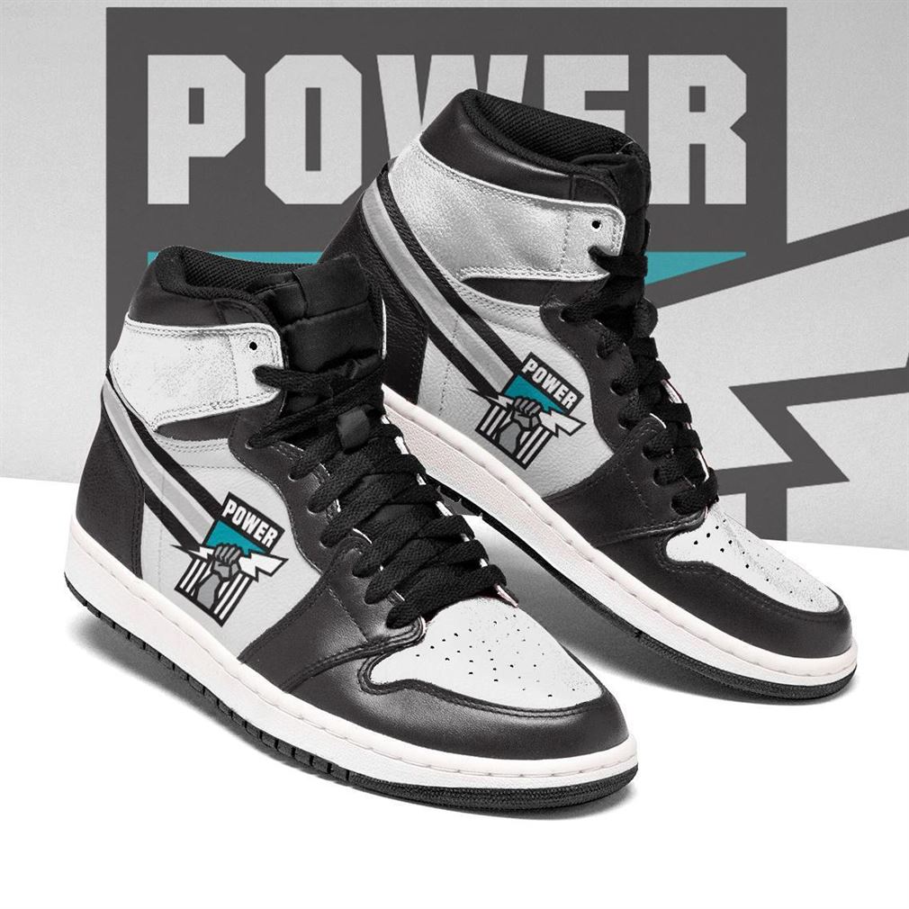 Ideafootwear Port Adelaide AFL AJ1 High Sneakers Shoes For Men And Women 2