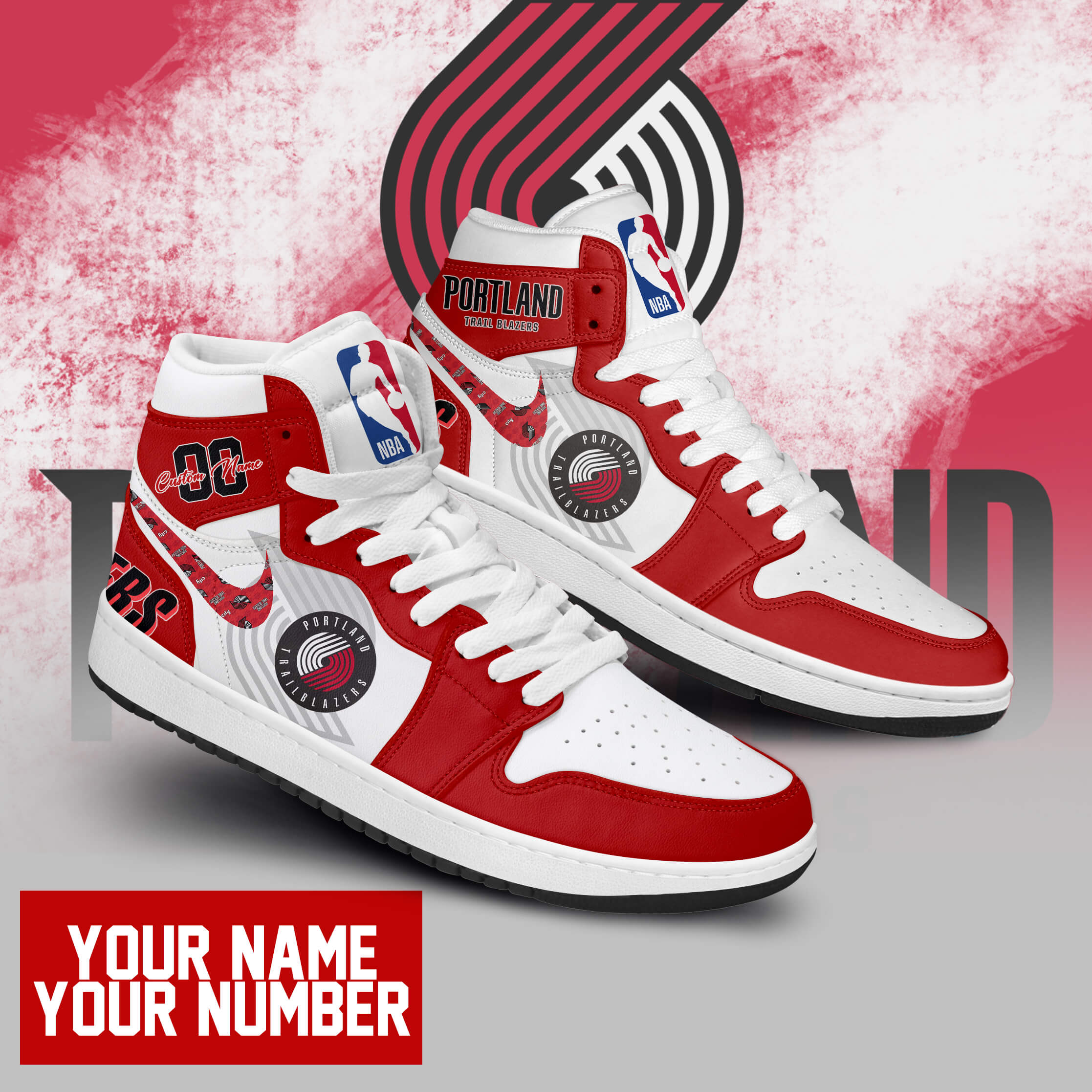 Ideafootwear Portland Trail Blazers AJ1 High Sneakers Shoes For Men And Women 1