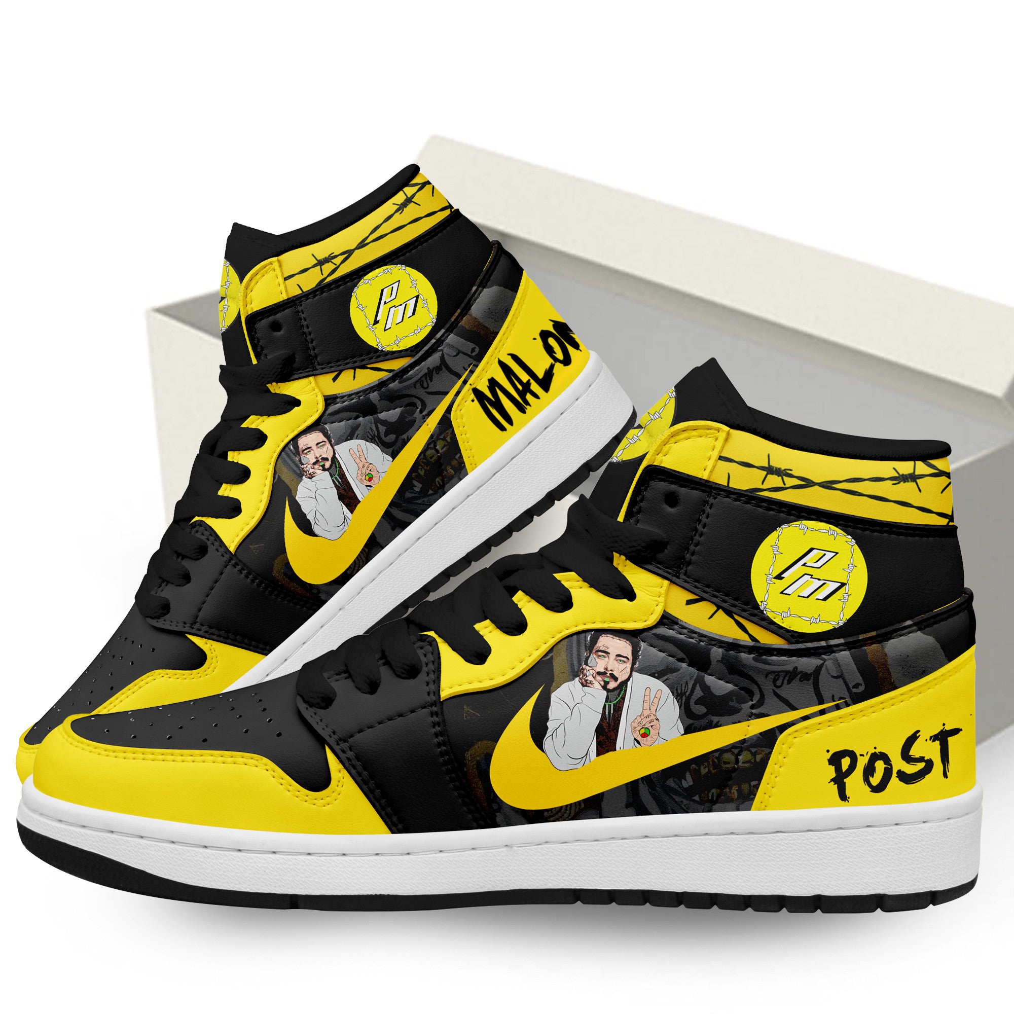 Ideafootwear Post Malone AJ1 High Sneakers Shoes For Men And Women 11