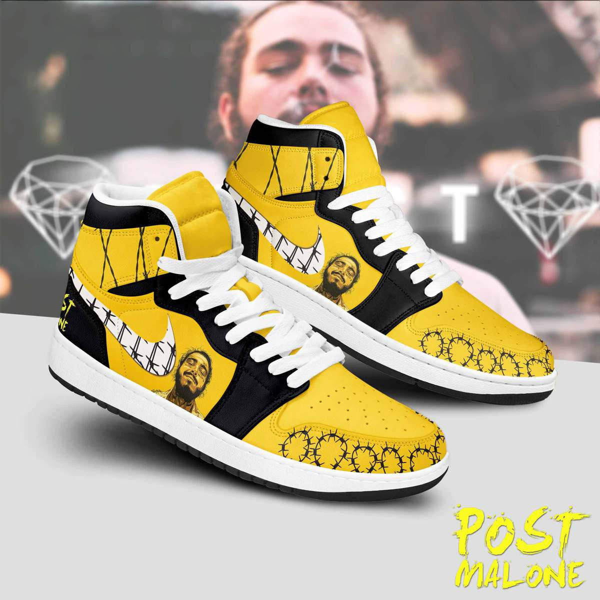 Ideafootwear Post Malone AJ1 High Sneakers Shoes For Men And Women 6