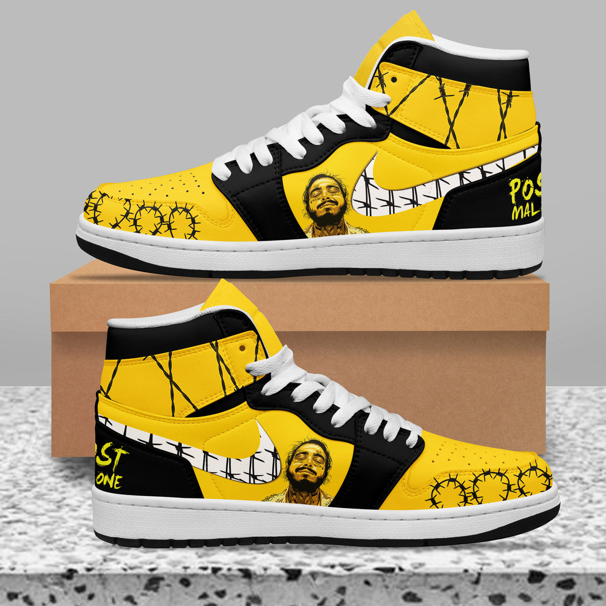 Ideafootwear Post Malone AJ1 High Sneakers Shoes For Men And Women 6