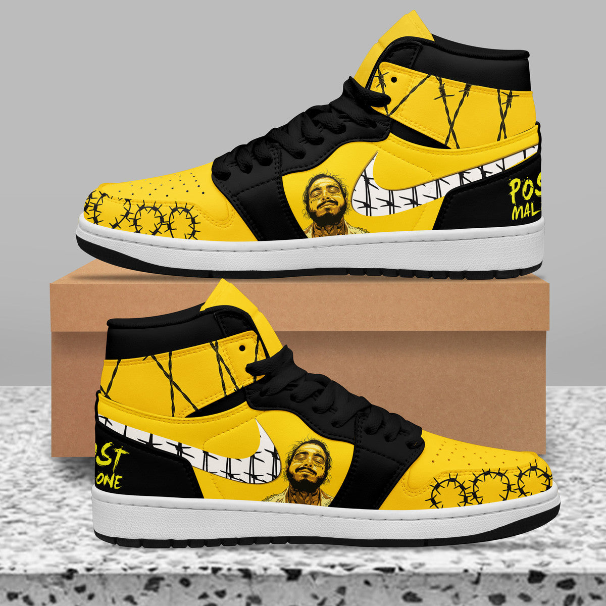 Ideafootwear Post Malone AJ1 High Sneakers Shoes For Men And Women 7