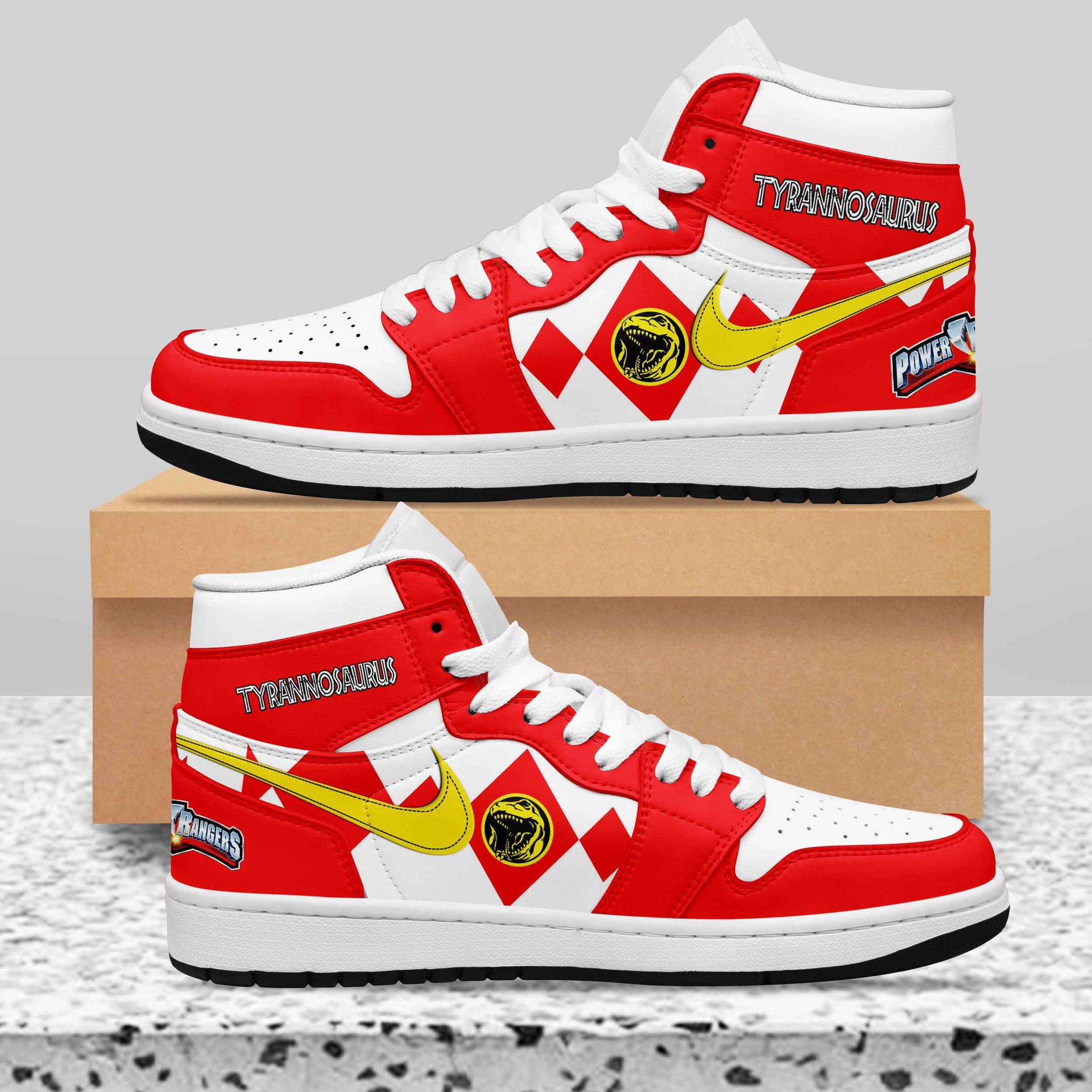 Ideafootwear Power Rangers AJ1 High Sneakers Shoes For Men And Women 3