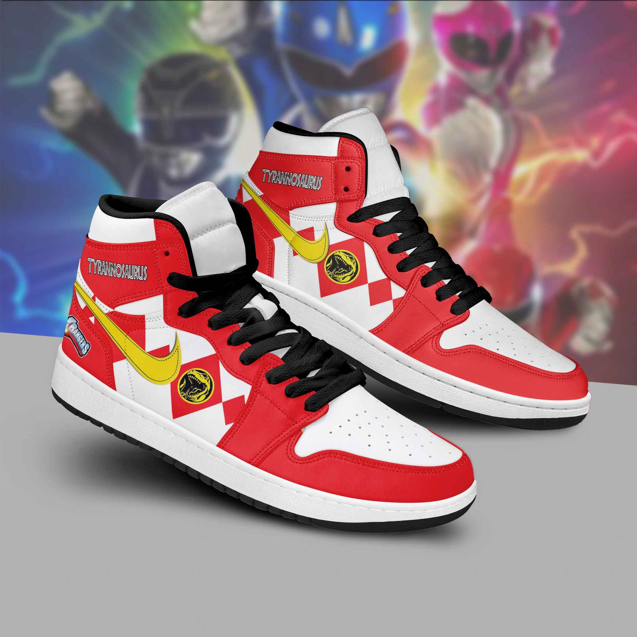 Ideafootwear Power Rangers AJ1 High Sneakers Shoes For Men And Women 2