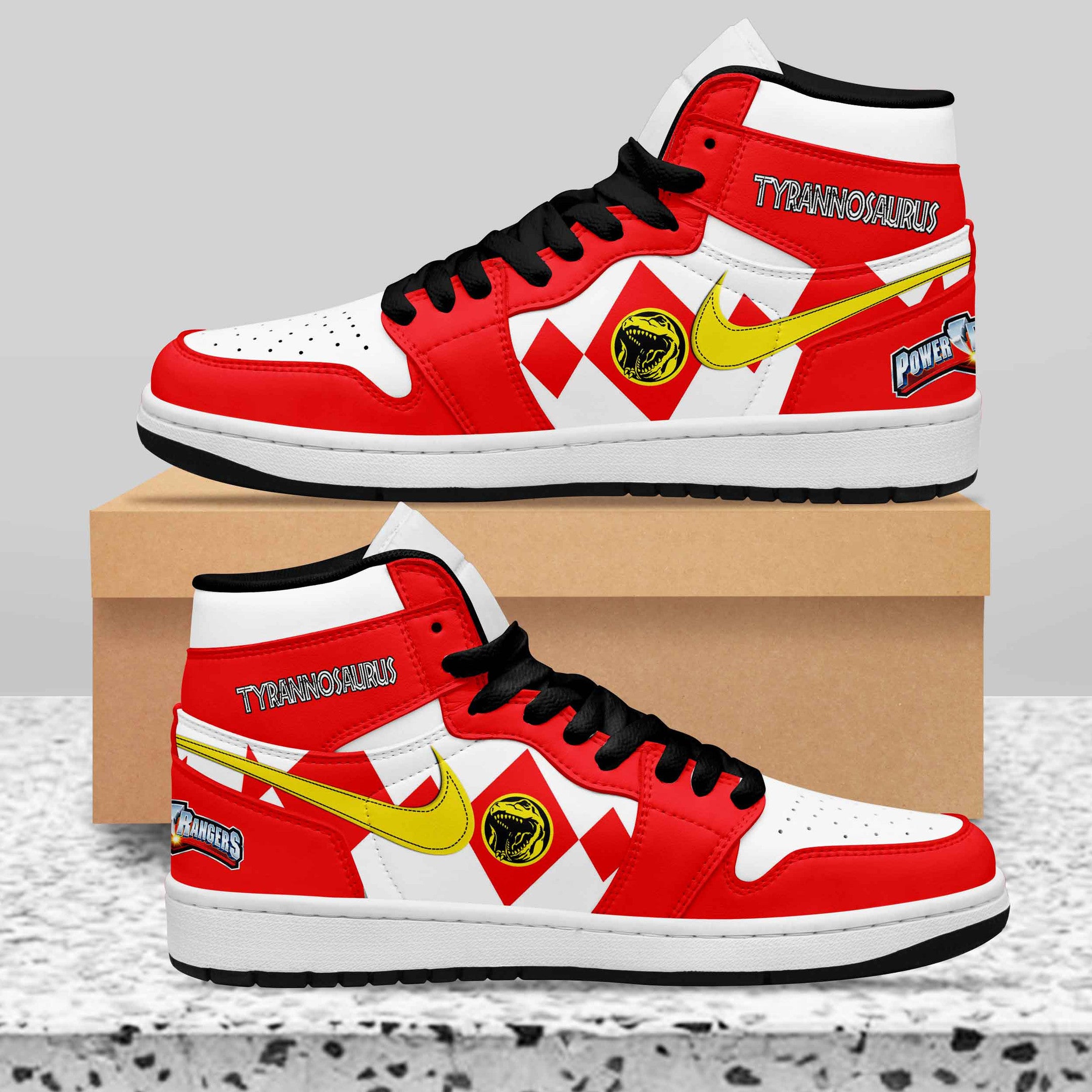 Ideafootwear Power Rangers AJ1 High Sneakers Shoes For Men And Women 2