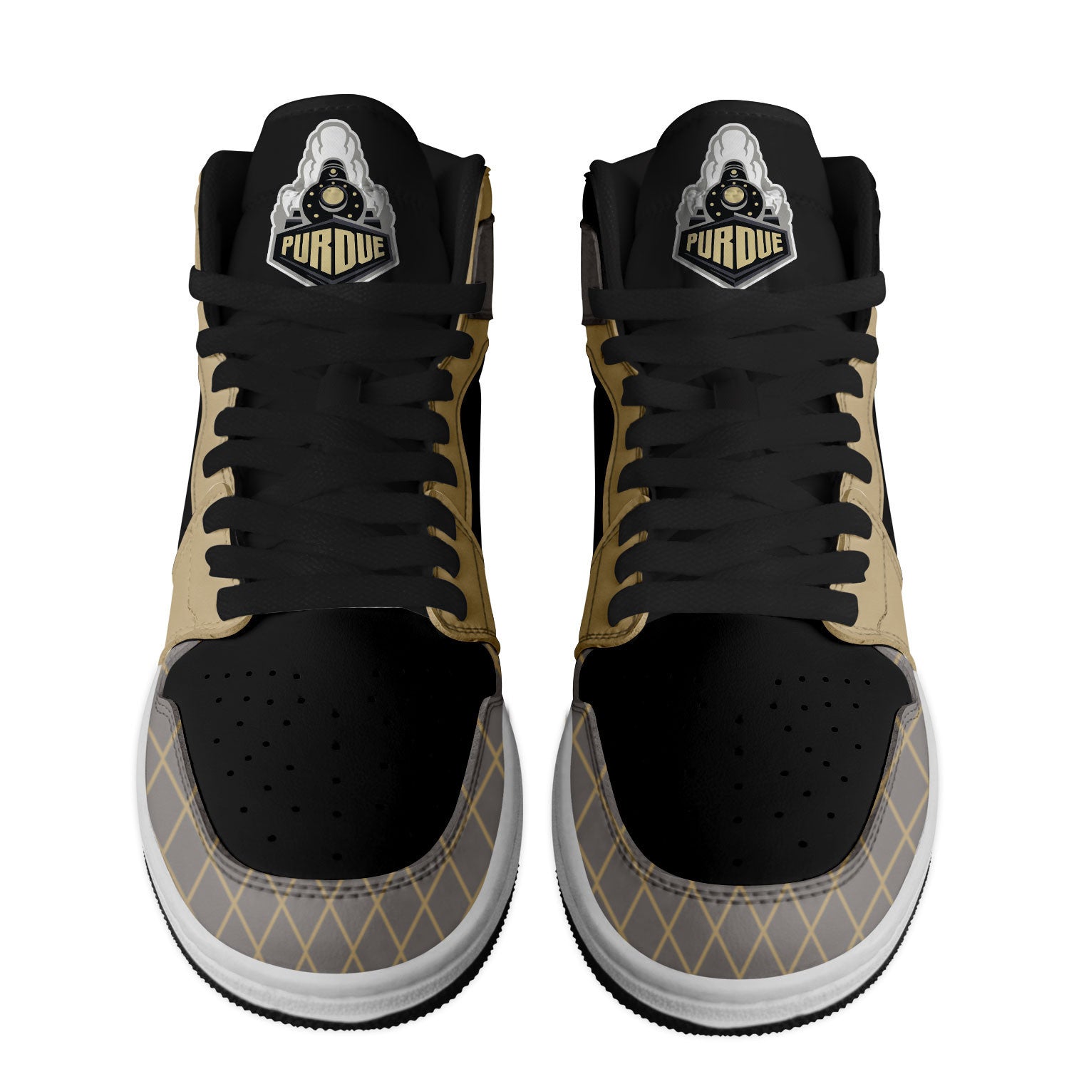 Ideafootwear Purdue Boilermakers AJ1 High Sneakers Shoes For Men And Women 4