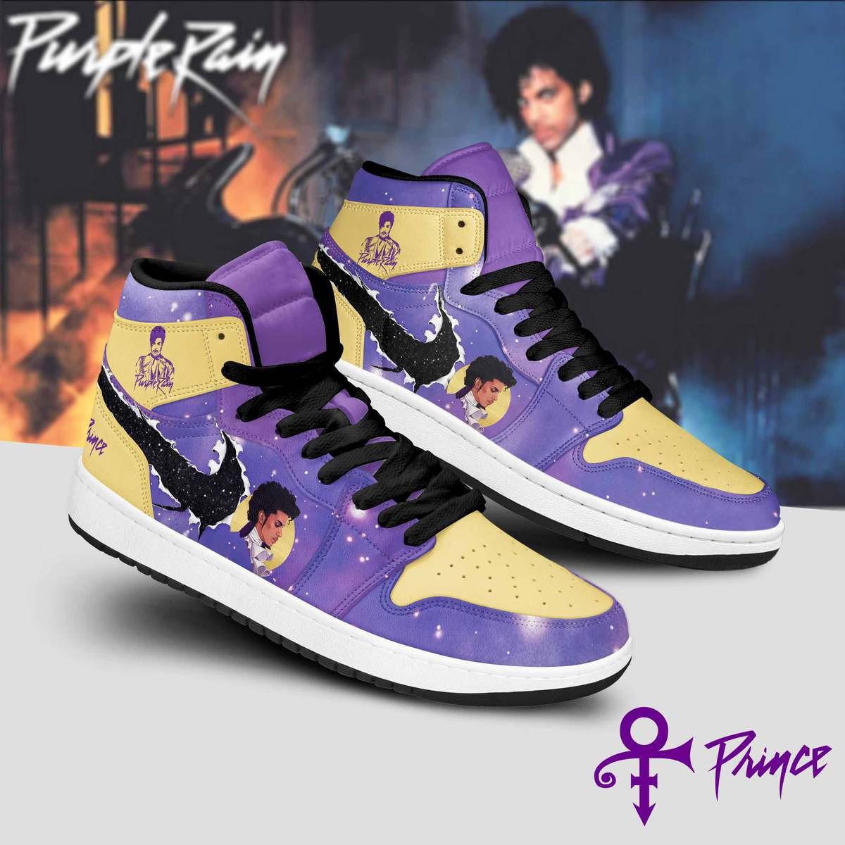 Ideafootwear Purple Rain Prince AJ1 High Sneakers Shoes For Men And Women 2