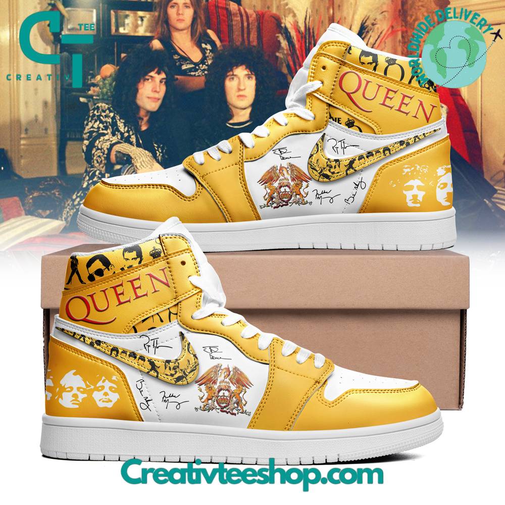 Ideafootwear Queen Gold AJ1 High Sneakers Shoes For Men And Women 1