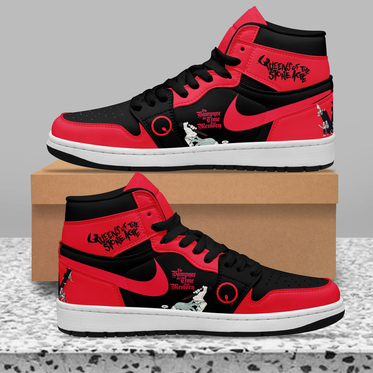 Ideafootwear Queens Of The Stone Age AJ1 High Sneakers Shoes For Men And Women 2