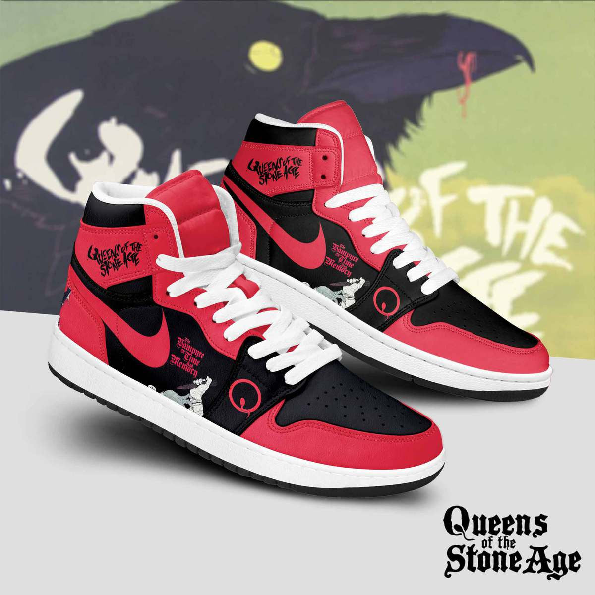 Ideafootwear Queens Of The Stone Age AJ1 High Sneakers Shoes For Men And Women 1