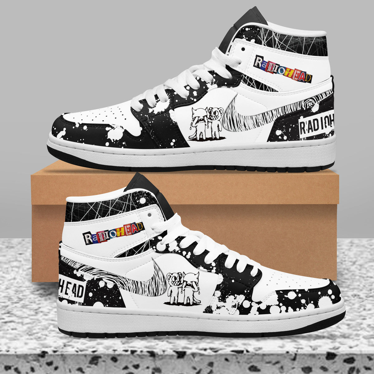 Ideafootwear Radiohead AJ1 High Sneakers Shoes For Men And Women 3