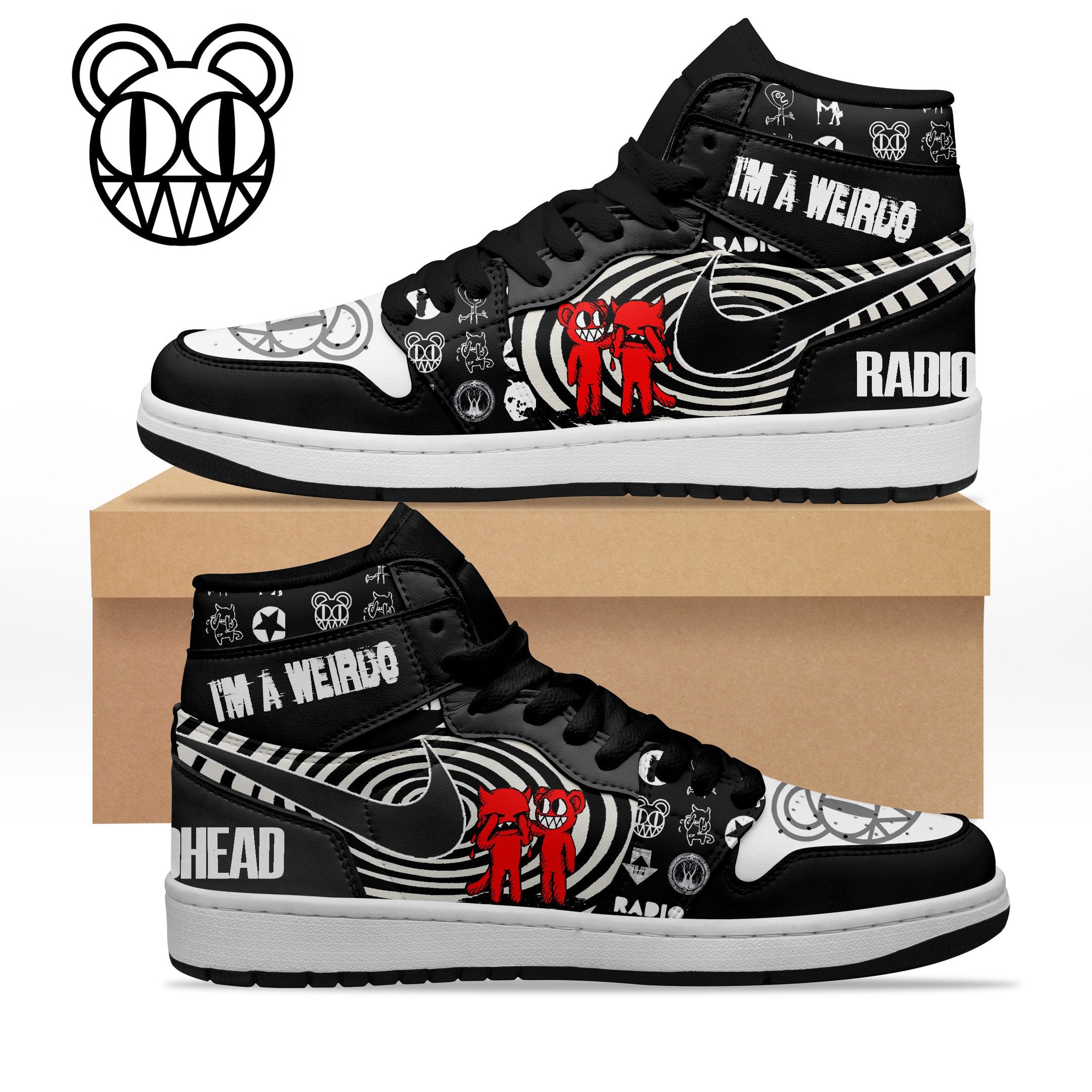 Ideafootwear Radiohead AJ1 High Sneakers Shoes For Men And Women 5