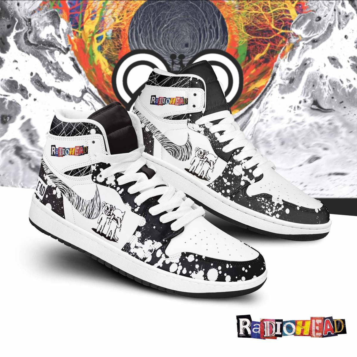 Ideafootwear Radiohead AJ1 High Sneakers Shoes For Men And Women 3