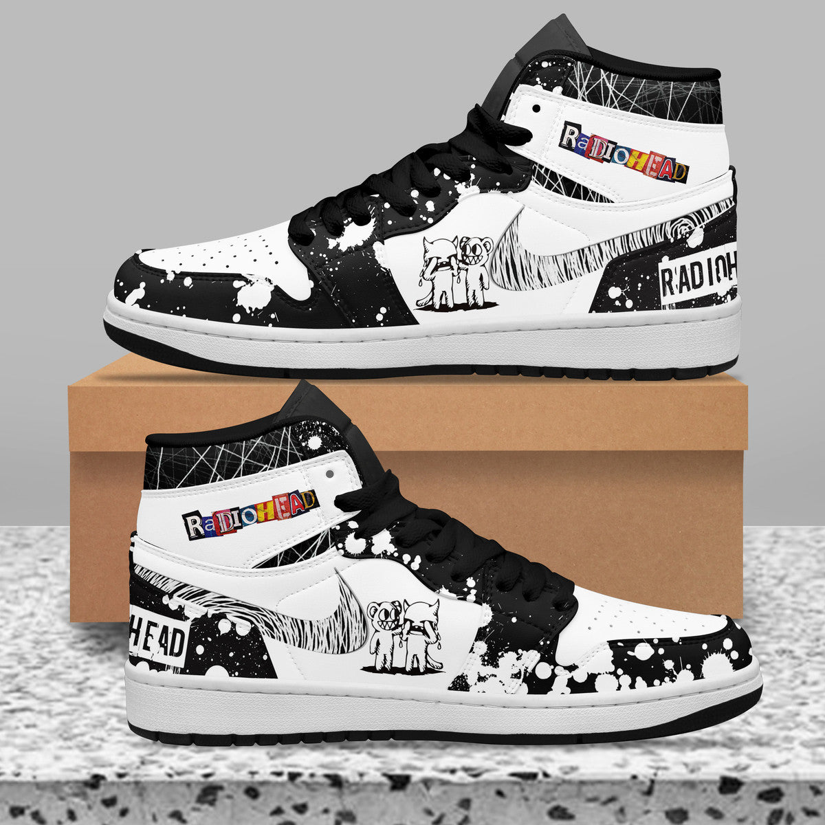 Ideafootwear Radiohead AJ1 High Sneakers Shoes For Men And Women 4