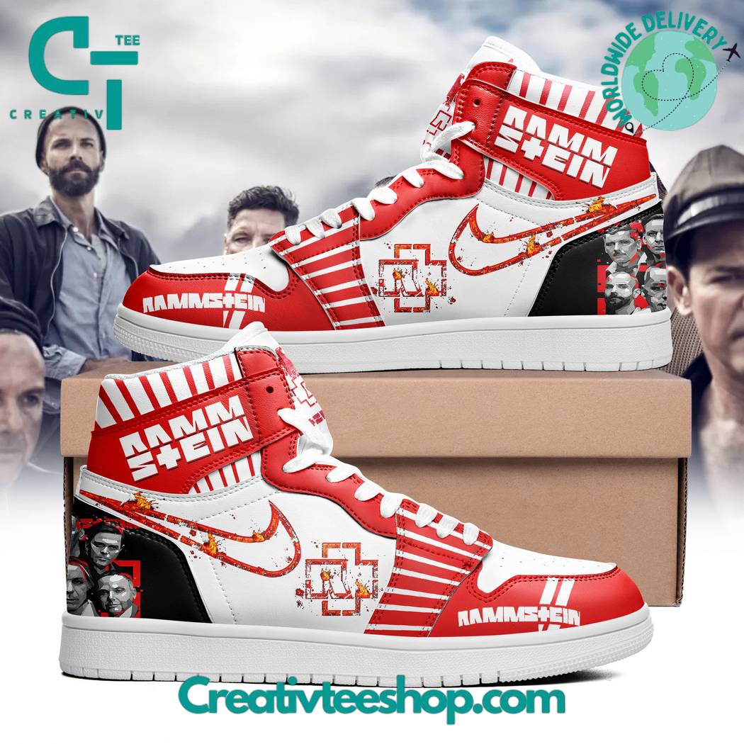 Ideafootwear Rammstein Industrial Metal Band AJ1 High Sneakers Shoes For Men And Women 1