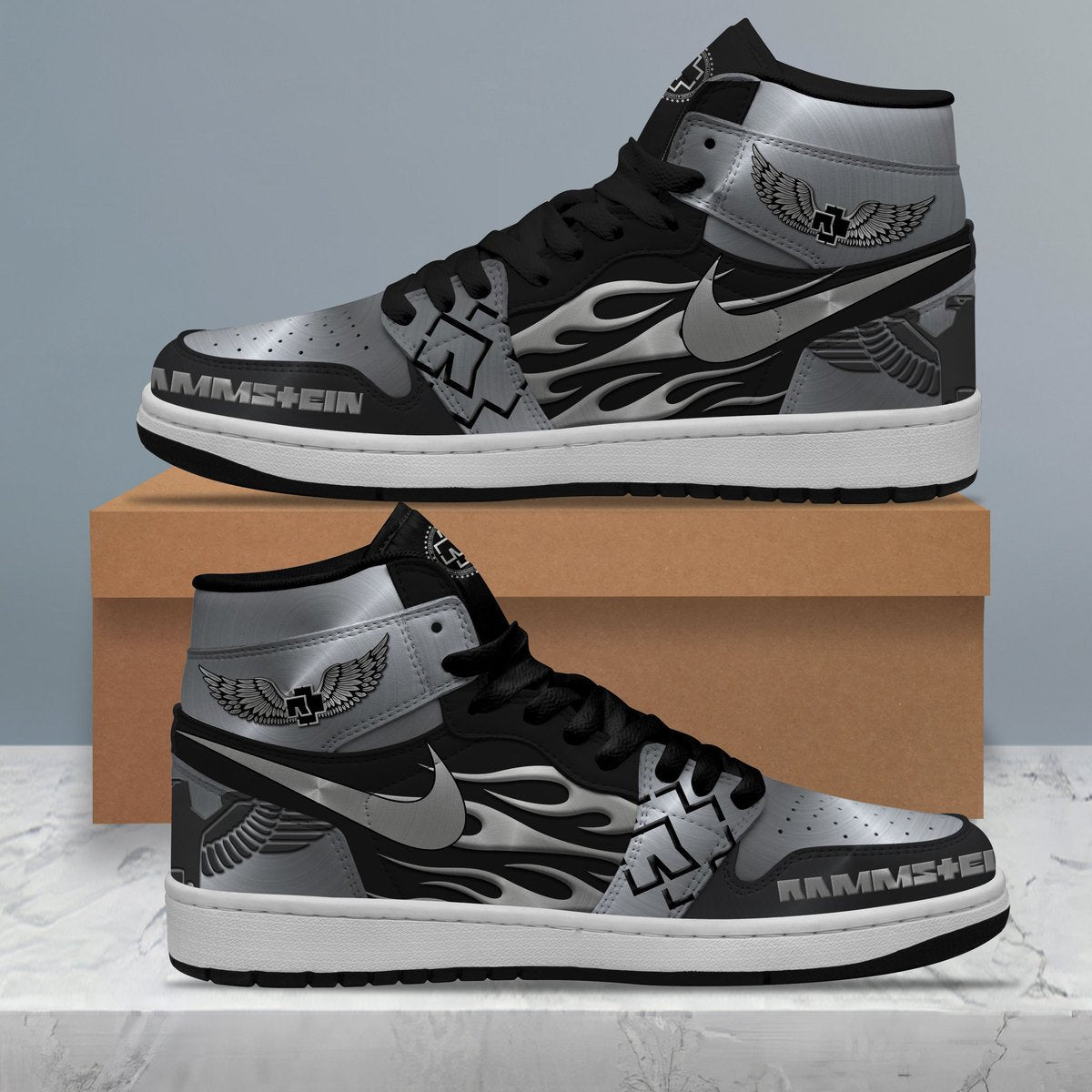Ideafootwear Rammstein AJ1 High Sneakers Shoes For Men And Women 2