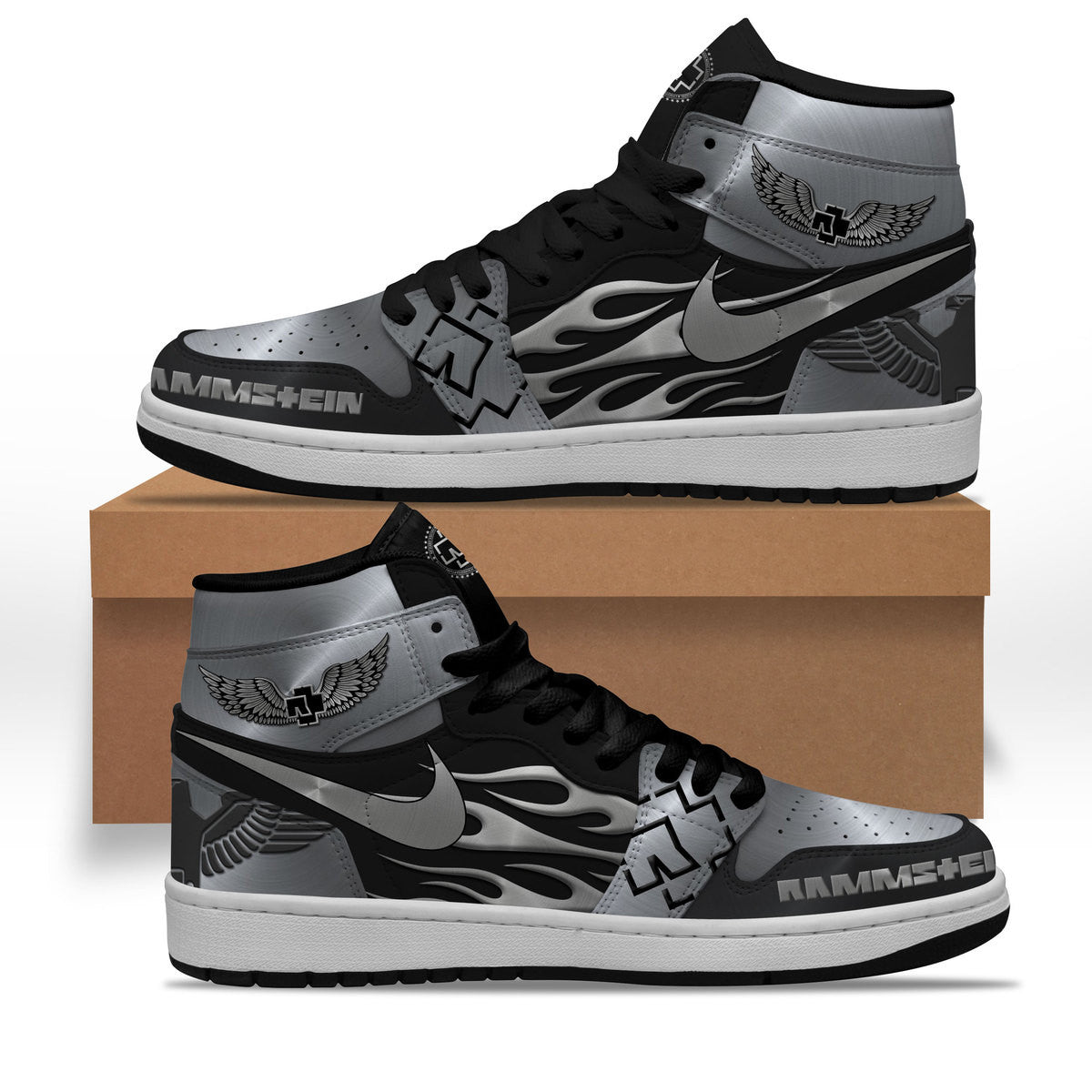 Ideafootwear Rammstein AJ1 High Sneakers Shoes For Men And Women 2