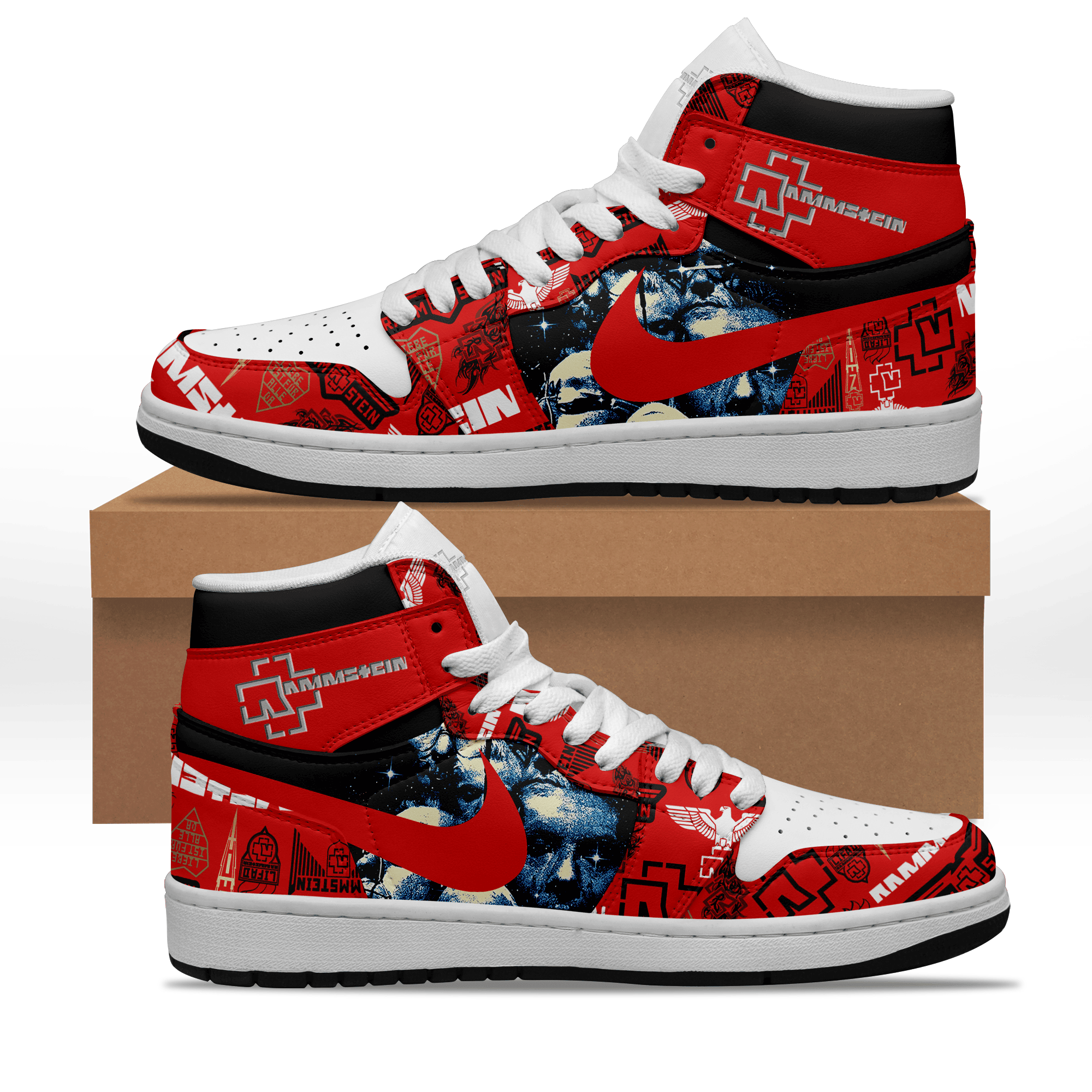 Ideafootwear Rammstein AJ1 High Sneakers Shoes For Men And Women 3