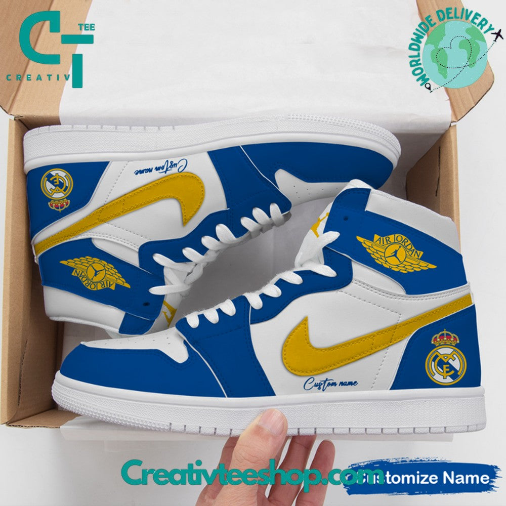 Ideafootwear Real Madrid AJ1 High Sneakers Shoes For Men And Women 2
