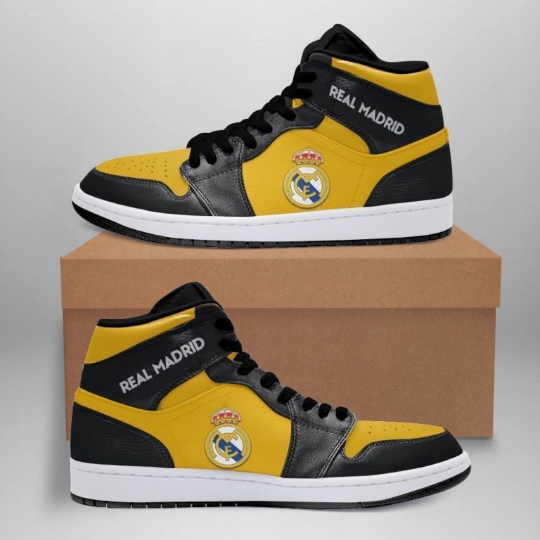 Ideafootwear Real Madrid Liga AJ1 High Sneakers Shoes For Men And Women 1