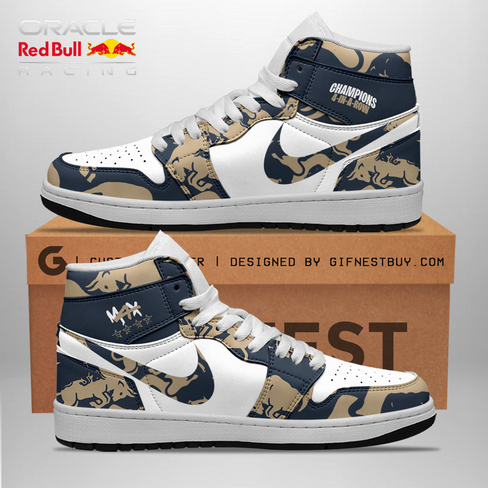 Ideafootwear Red Bull Racing AJ1 High Sneakers Shoes For Men And Women 1