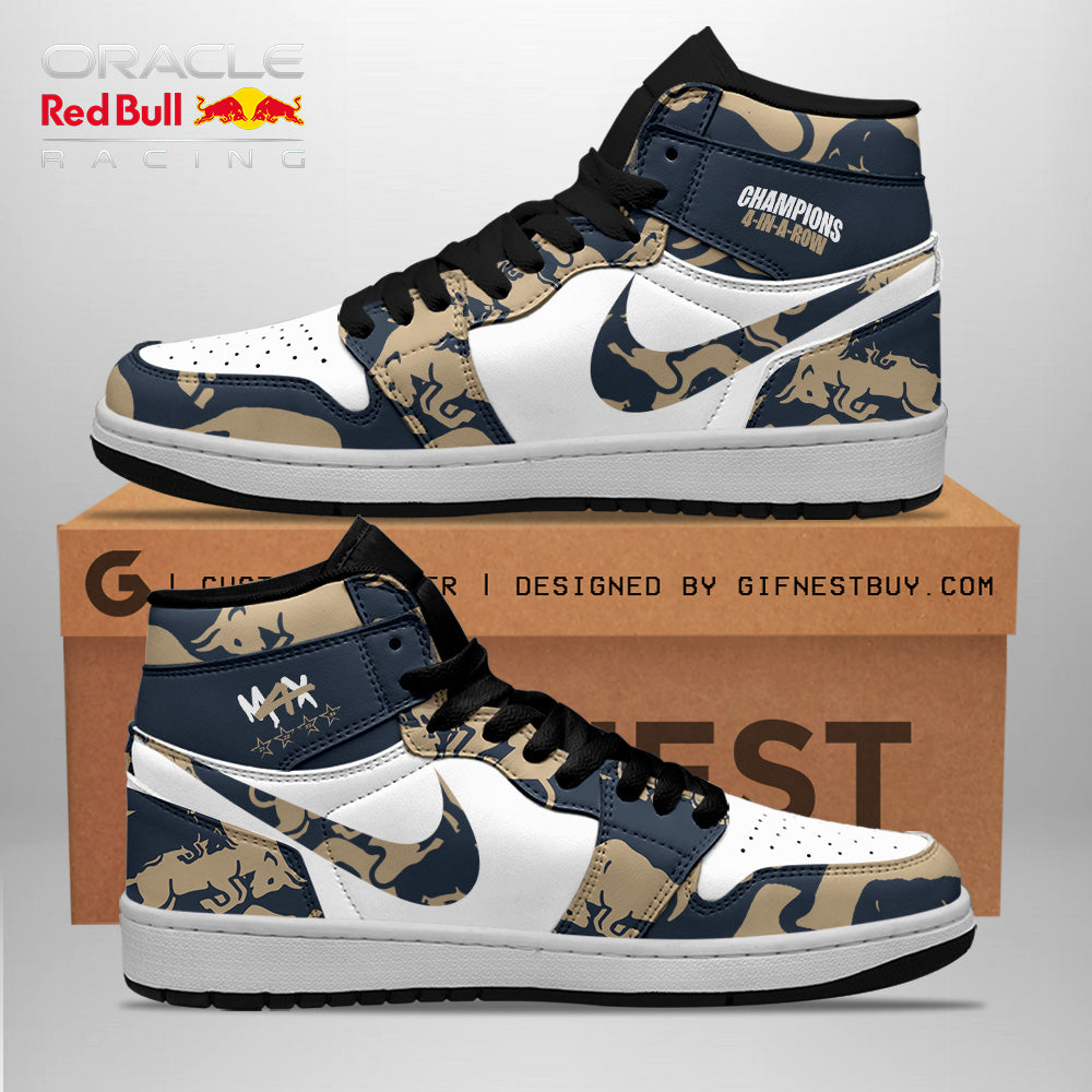 Ideafootwear Red Bull Racing AJ1 High Sneakers Shoes For Men And Women 2