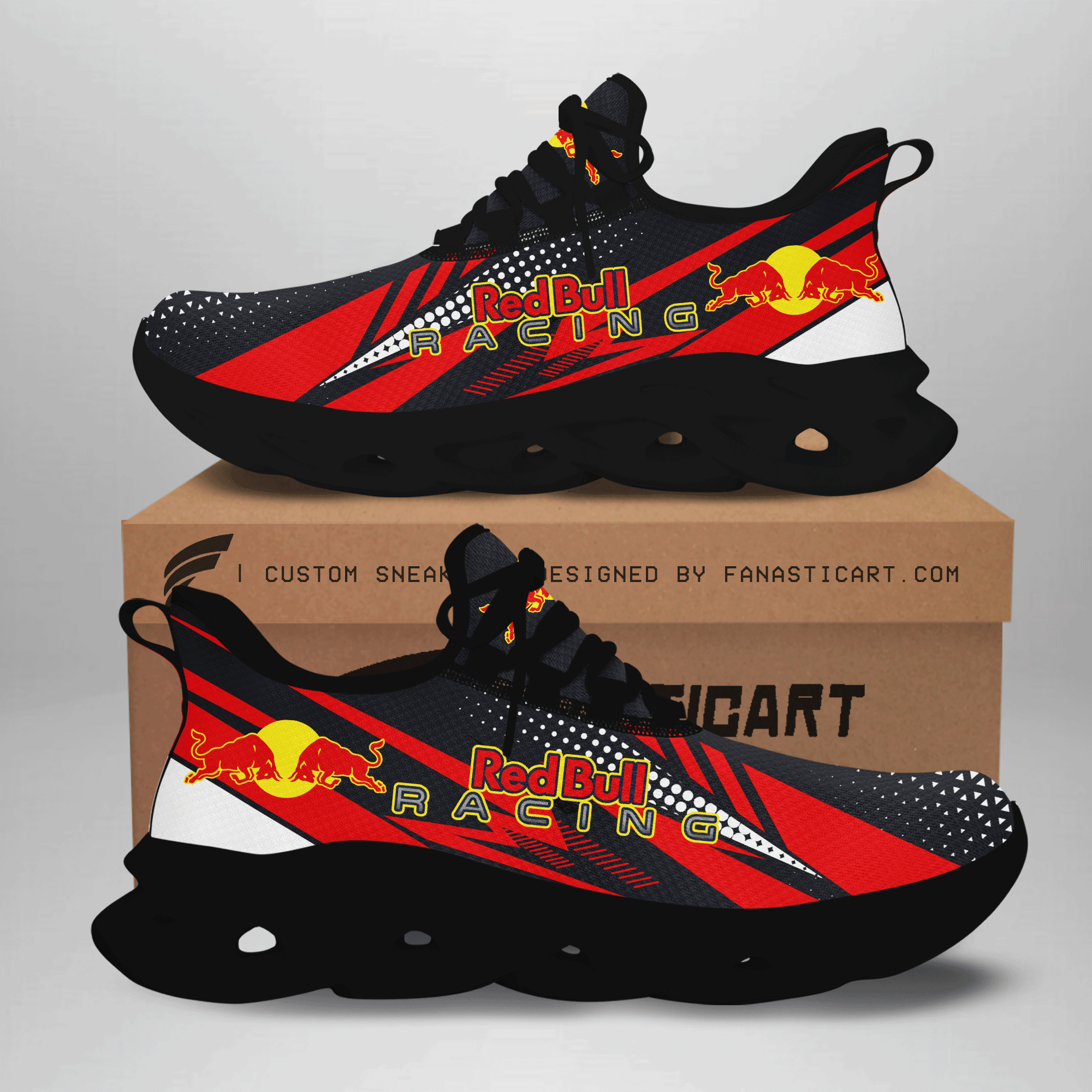 Ideafootwear Red Bull Racing Max Soul Shoes Sneakers For Men And Women 36