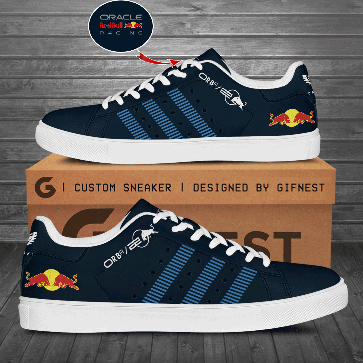 Ideafootwear Red Bull Racing Skate Stan Shoes Sneakes For Men And Women 5