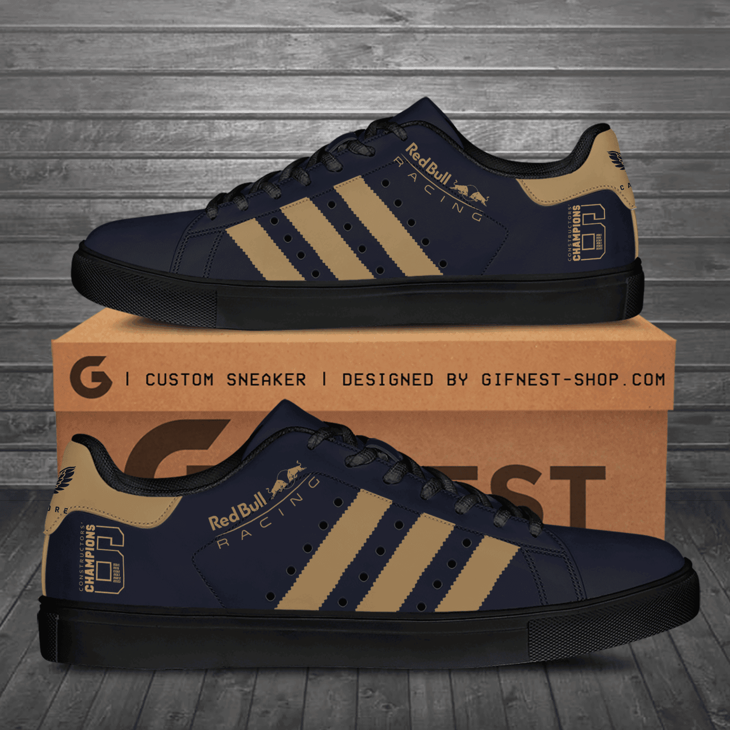 Ideafootwear Red Bull Racing Skate Stan Shoes Sneakes For Men And Women 4