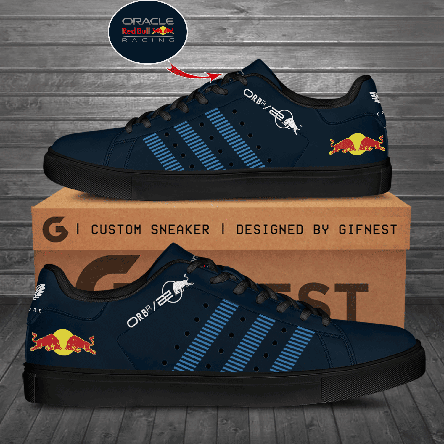 Ideafootwear Red Bull Racing Skate Stan Shoes Sneakes For Men And Women 5