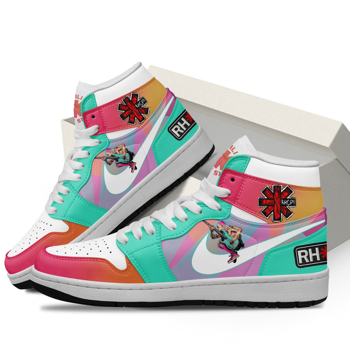 Ideafootwear Red Hot Chili Peppers AJ1 High Sneakers Shoes For Men And Women 4