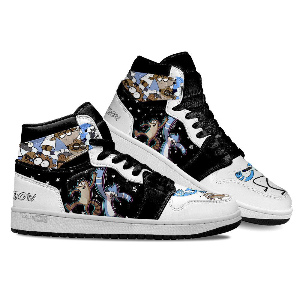 Ideafootwear Regular Show Mordecai and Rigby AJ1 High Sneakers Shoes For Men And Women 1